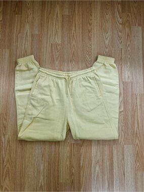H&M Butter Yellow Drawstring Jogger Sweatpants